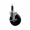 Service Caster 5'' Hard Rubber Swivel 1'' Expanding Stem Caster with Brake SCC-EX20S514-HRS-TLB-1